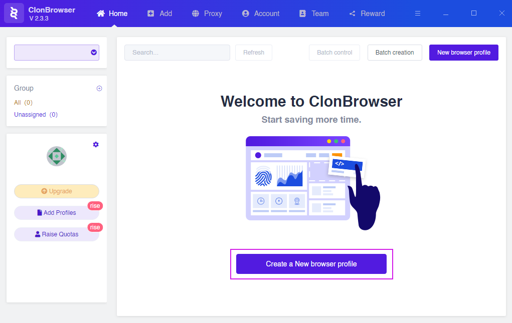 Create a New browser profile